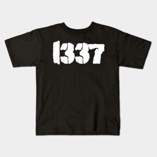 1337, white text Kids T-Shirt